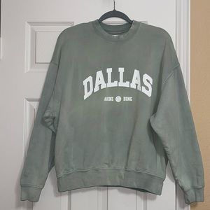 Anine Bing Jaci Sweatshirt University Dallas - Washed Faded Seafoam